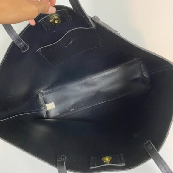 Indigo Women's Black Leather Handbag Tote Bag Large - Picture 3 of 6